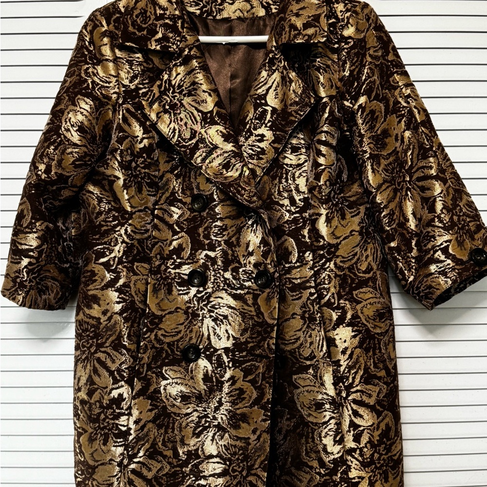 Kenar Gold and Brown Brocade Jacket